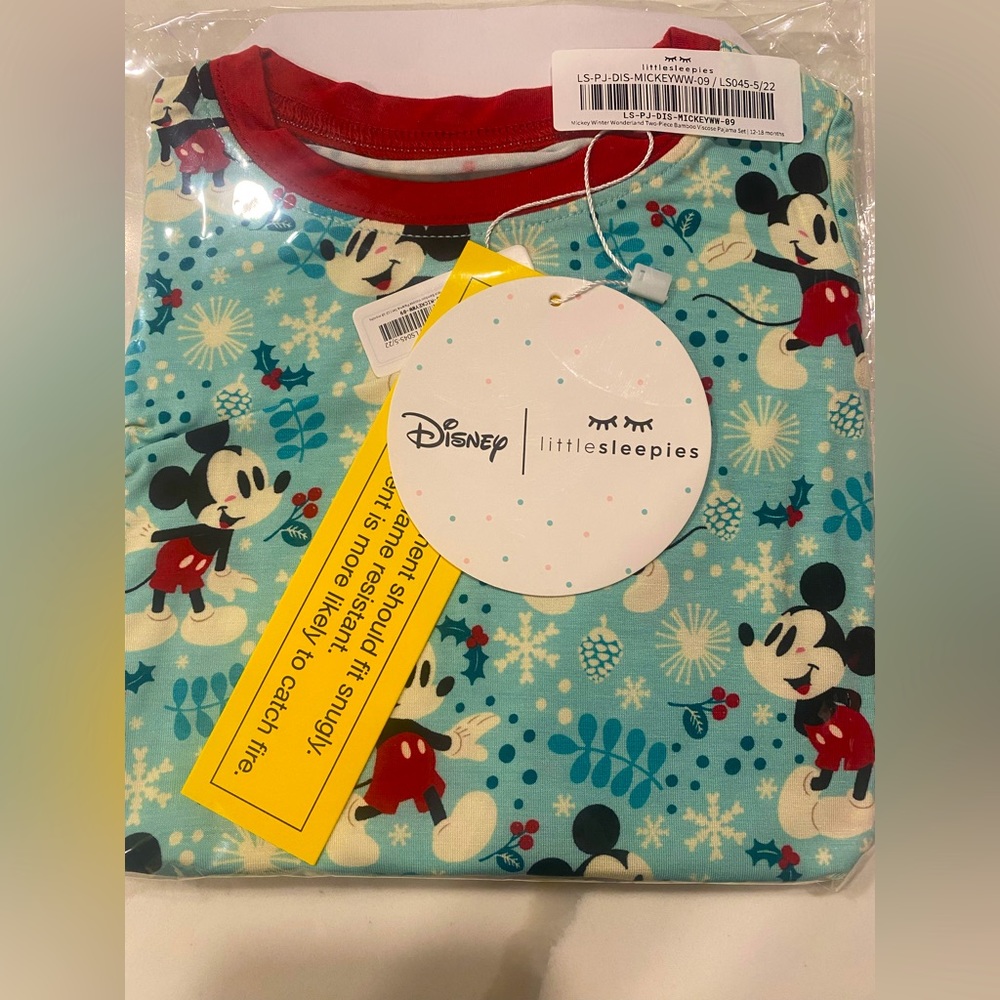 Little Sleepies Disney two piece pijama Size 12-18 Months, New in Bag